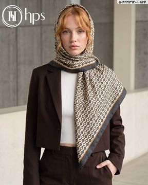 تصویر روسری نخی کرپ دوردوخت 120