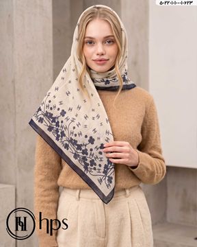 تصویر روسری نخی ژاکارد دوردوخت 100