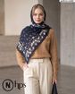 تصویر  روسری نخی ژاکارد دوردوخت 100