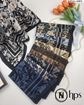 تصویر  روسری نخی ژاکارد دوردوخت 100