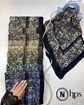 تصویر  روسری نخی ژاکارد دوردوخت 100