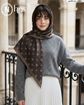 تصویر  روسری نخی ژاکارد دوردوخت 100
