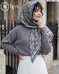 تصویر  روسری نخی ژاکارد دوردوخت 100