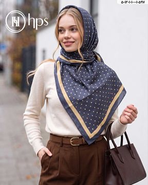 تصویر روسری نخی ژاکارد دوردوخت 100