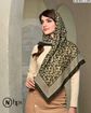 تصویر  روسری نخی ژاکارد دوردوخت 100