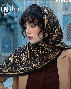 تصویر روسری نخی ژاکارد دوردوخت 100