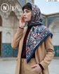 تصویر  روسری نخی ژاکارد دوردوخت 100