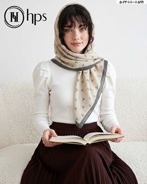 تصویر روسری نخی ژاکارد دوردوخت 100