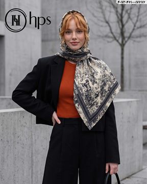 تصویر روسری نخی ژاکارد دوردوخت 100