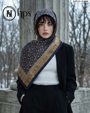 تصویر روسری نخی ژاکارد دوردوخت 100