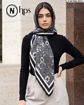 تصویر  روسری نخی ژاکارد دوردوخت 100