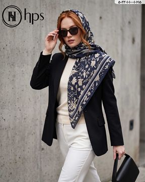 تصویر روسری نخی ژاکارد دوردوخت 100