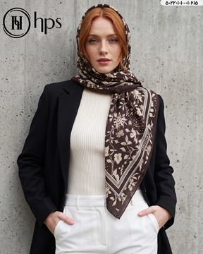 تصویر روسری نخی ژاکارد دوردوخت 100