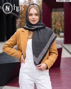 تصویر روسری نخی ژاکارد دوردوخت 100