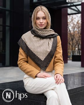 تصویر روسری نخی ژاکارد دوردوخت 100