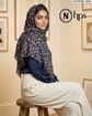 تصویر  روسری نخی کرپ چهارطرف ریشه 140