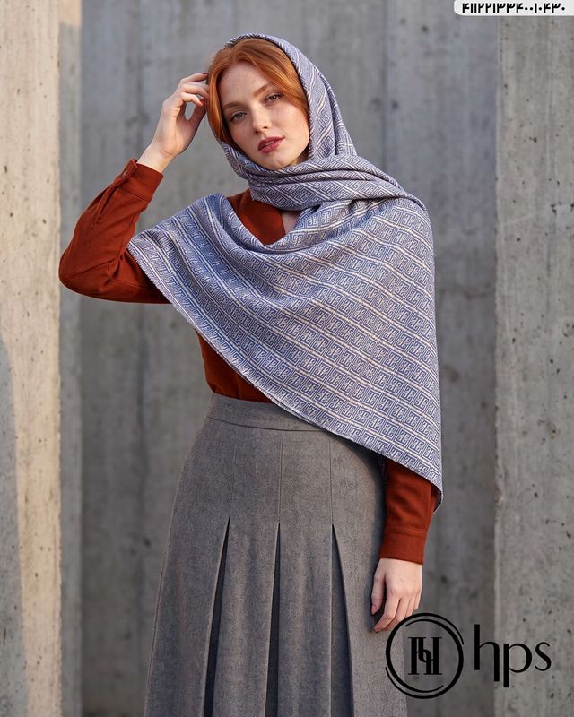 تصویر  روسری نخی کرپ چهارطرف ریشه 140