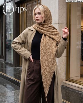تصویر روسری نخی کرپ چهارطرف ریشه 140