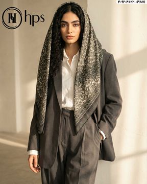 تصویر روسری نخی ژاکارد دست دوز 120