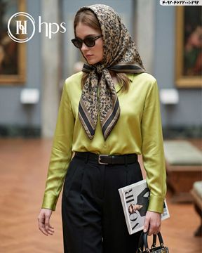 تصویر روسری نخی ژاکارد دست دوز 120