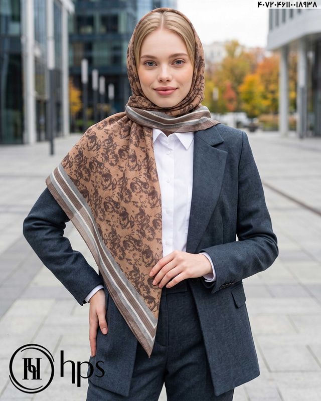 تصویر  روسری نخی ژاکارد دوردوخت 110