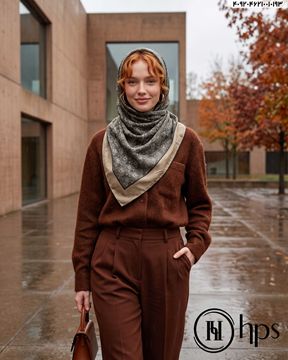 تصویر روسری نخی ژاکارد دست دوز 110