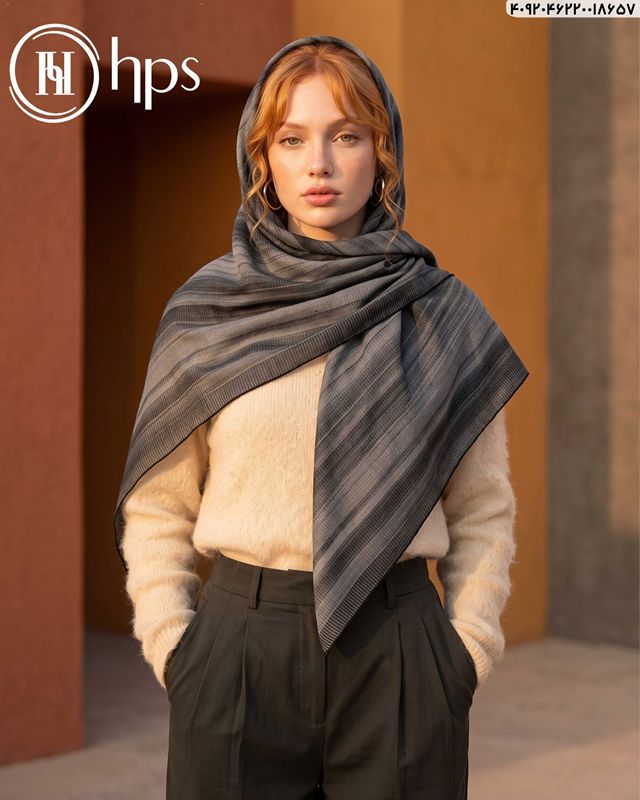 تصویر  روسری نخی ژاکارد دست دوز  120