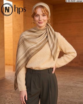 تصویر روسری نخی ژاکارد دست دوز  120