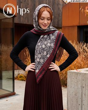 تصویر روسری نخی ژاکارد دست دوز  120