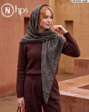 تصویر روسری نخی ژاکارد دست دوز  120