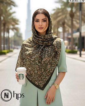 تصویر روسری نخی ژاکارد دوردوخت 100