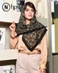 تصویر  روسری نخی ژاکارد دوردوخت 100
