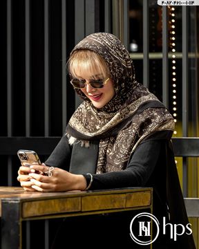 تصویر روسری نخی ژاکارد دوردوخت 100