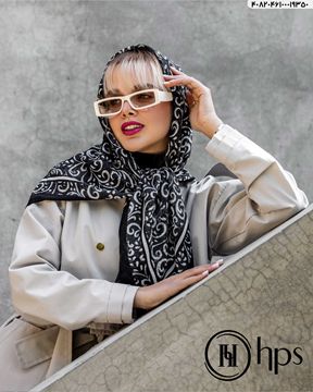 تصویر روسری نخی ژاکارد دوردوخت 100