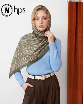 تصویر روسری نخی کرپ دوردوخت 110