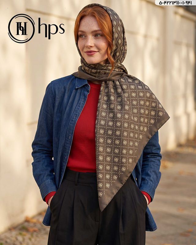 تصویر  روسری نخی کرپ دوردوخت 110