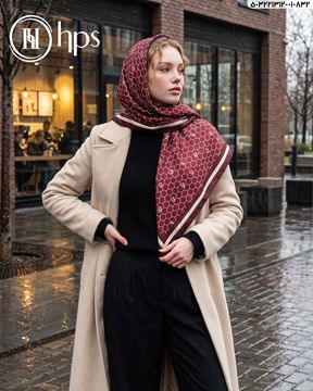 تصویر روسری نخی کرپ دوردوخت 120