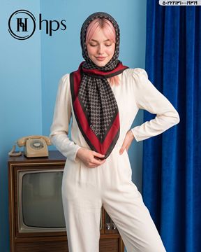 تصویر روسری نخی کرپ دوردوخت 100