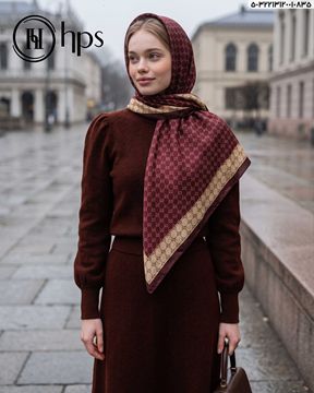 تصویر روسری نخی کرپ دوردوخت 120